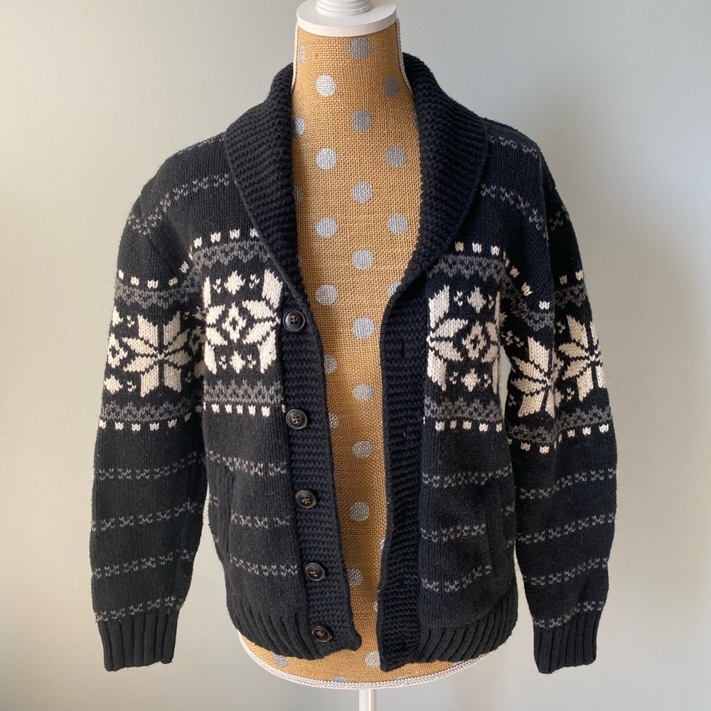 GapKids Black and White Button-Up Sweater
